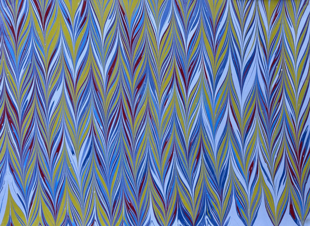 Marbled paper with 'Get Gel' pattern